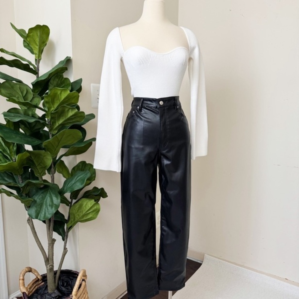 Black Faux Leather Pants